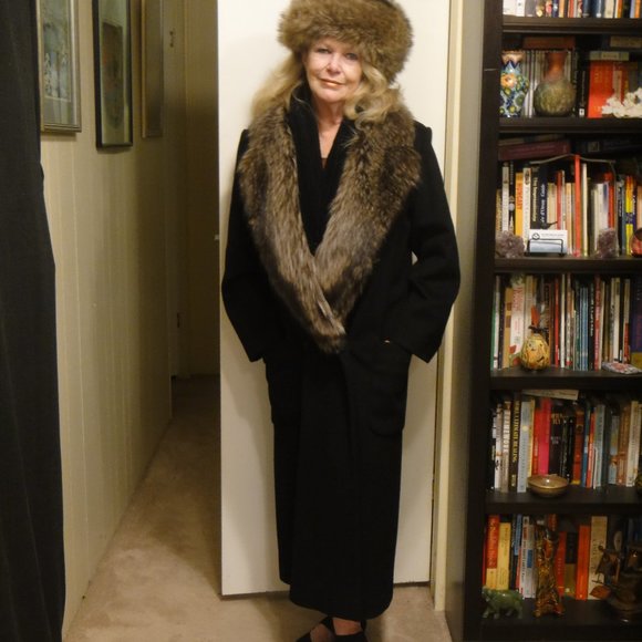 Chic Black and Silver Fox winter coat